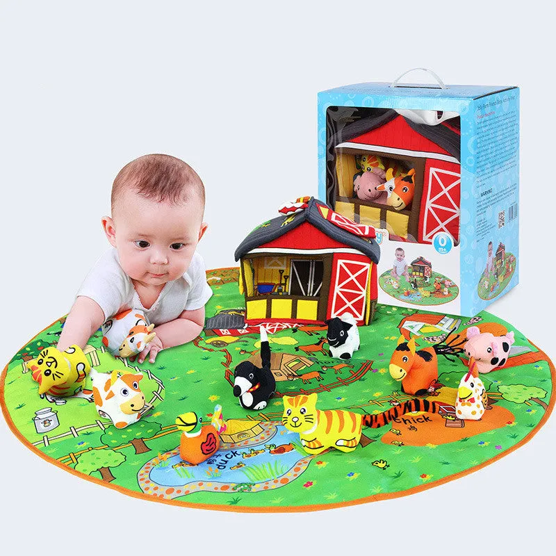 Baby play blanket crawling mat with 1cm thickness and animal-themed early education toys