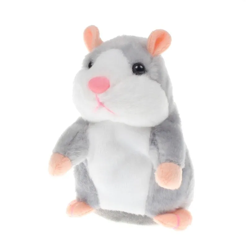 15 cm light brown talking hamster plush toy with head bobbing and voice repeat function