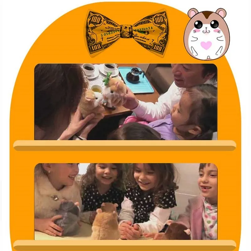 15 cm light brown talking hamster plush toy with head bobbing and voice repeat function