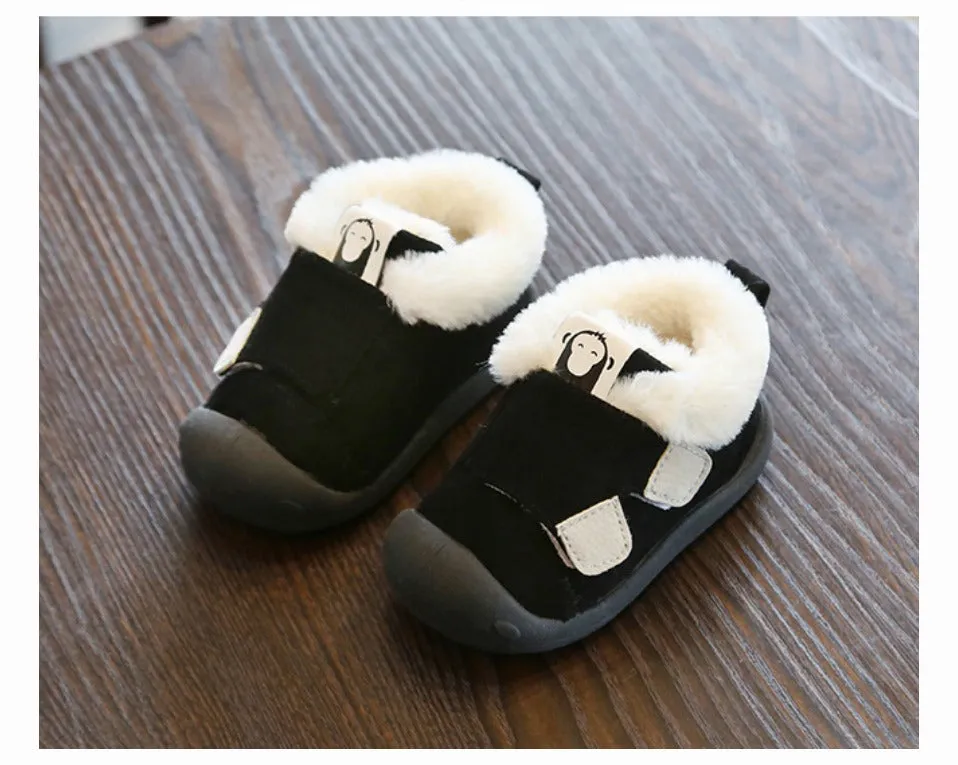 Toddler cotton shoes with velvet upper and non-slip soles in multiple colours and sizes