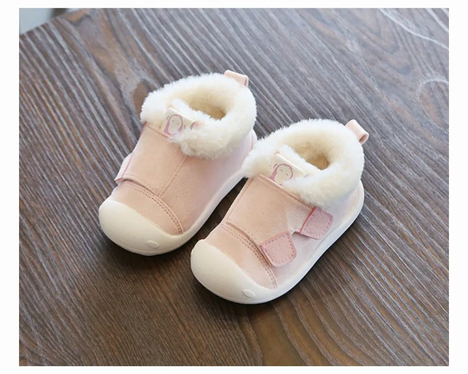 Toddler cotton shoes with velvet upper and non-slip soles in multiple colours and sizes
