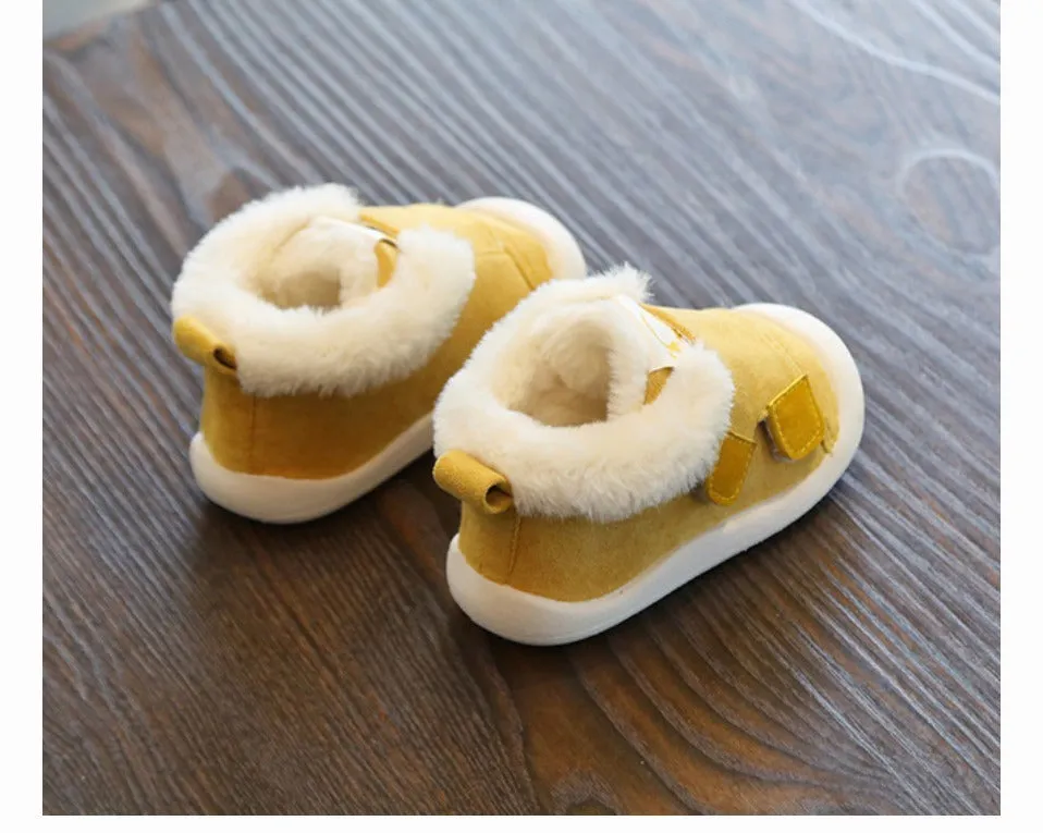 Toddler cotton shoes with velvet upper and non-slip soles in multiple colours and sizes