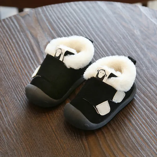Toddler cotton shoes with velvet upper and non-slip soles in multiple colours and sizes