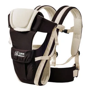 Four Seasons baby carrier sling in polyester-cotton fabric showing multiple carrying positions
