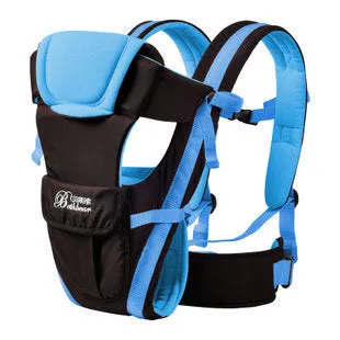 Four Seasons baby carrier sling in polyester-cotton fabric showing multiple carrying positions