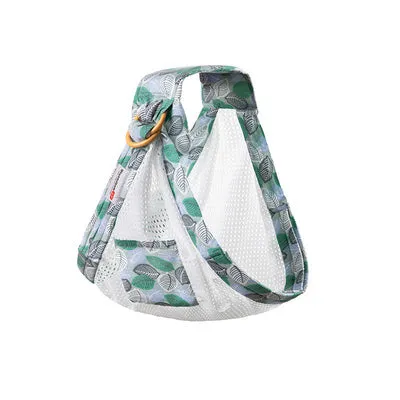 Adjustable baby wrap carrier sling shown in multiple colours, suitable for infants 0-36 months.