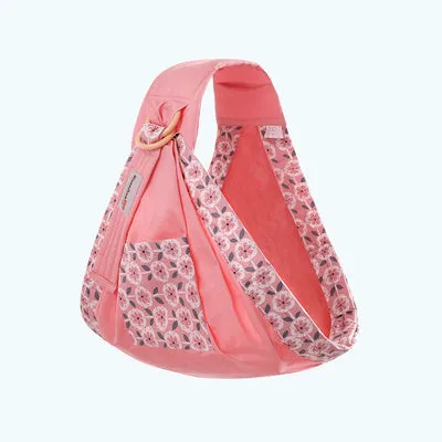 Adjustable baby wrap carrier sling shown in multiple colours, suitable for infants 0-36 months.