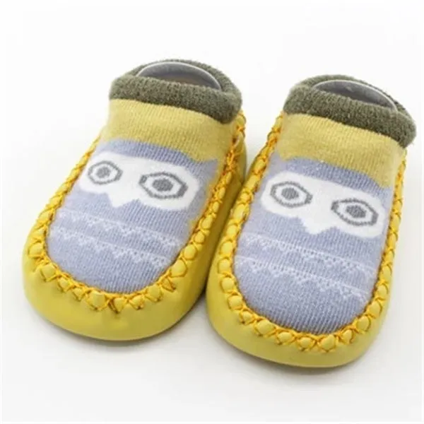 Baby anti-slip floor socks combed cotton jacquard 11cm pink cartoon pattern
