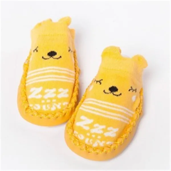 Baby anti-slip floor socks combed cotton jacquard 11cm pink cartoon pattern