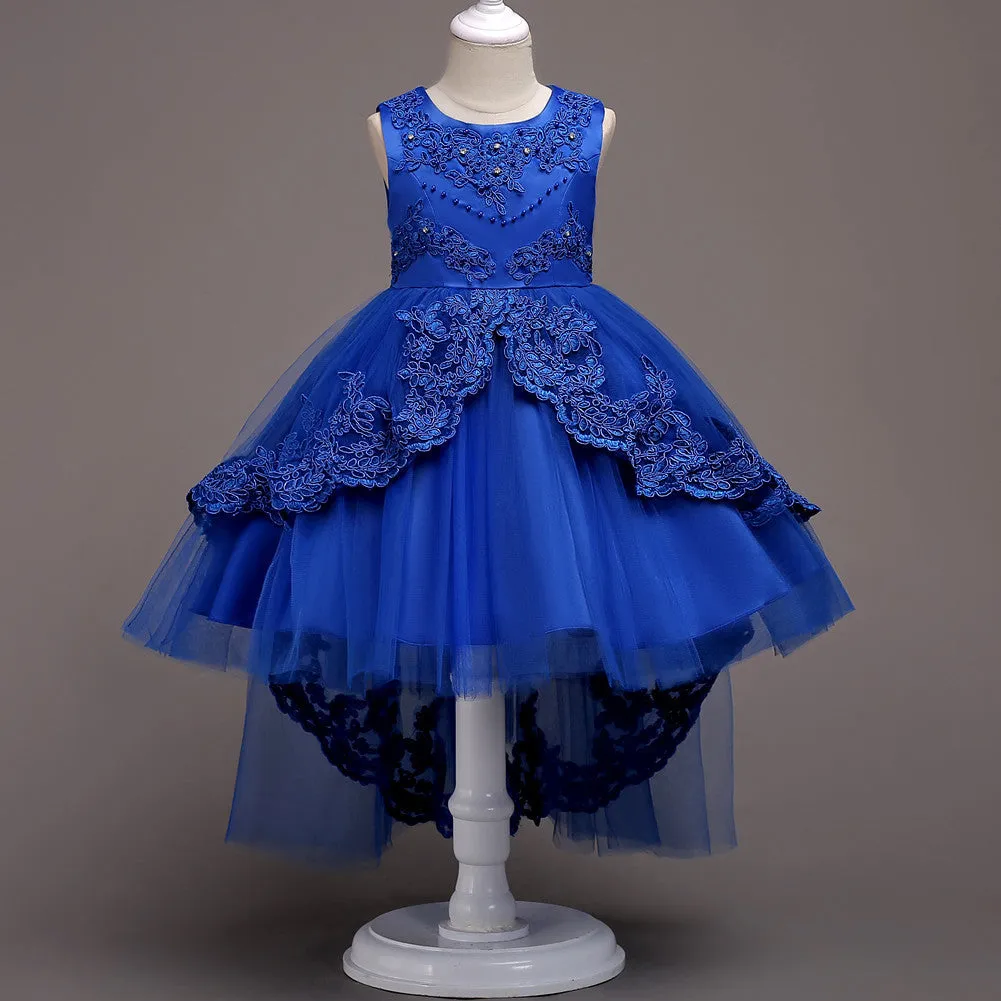 Children's polyester princess dress in light blue colour for girls aged 3-8 years