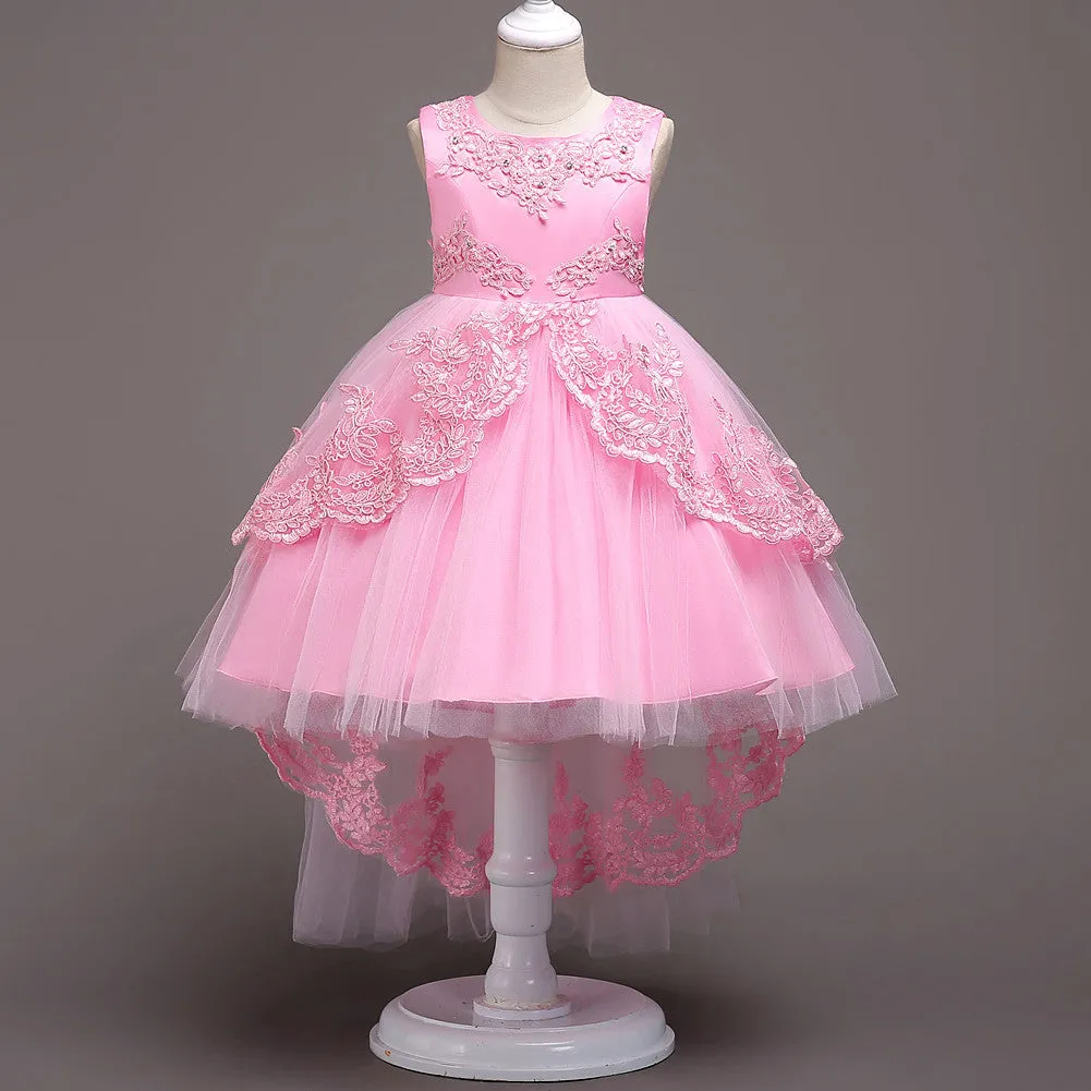 Children's polyester princess dress in light blue colour for girls aged 3-8 years