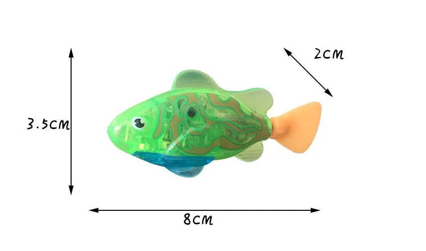 Electronic LED cat toy fish with swimming motion and light-up grass section