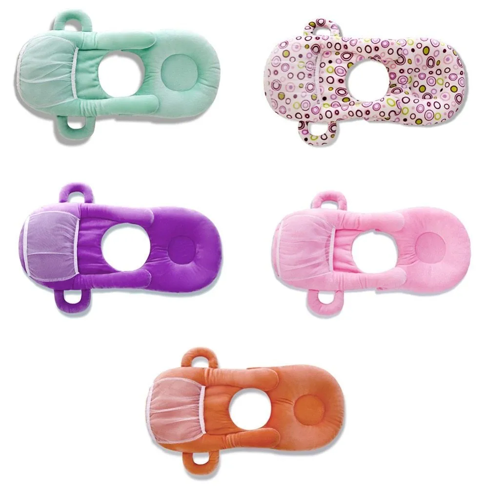 Super soft short plush baby feeding pillow measuring 30cm by 42cm in pink colour
