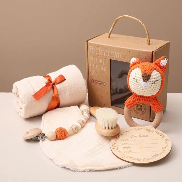 Bopoobo baby bath toy set with animal-themed floating toys and swaddle wrap