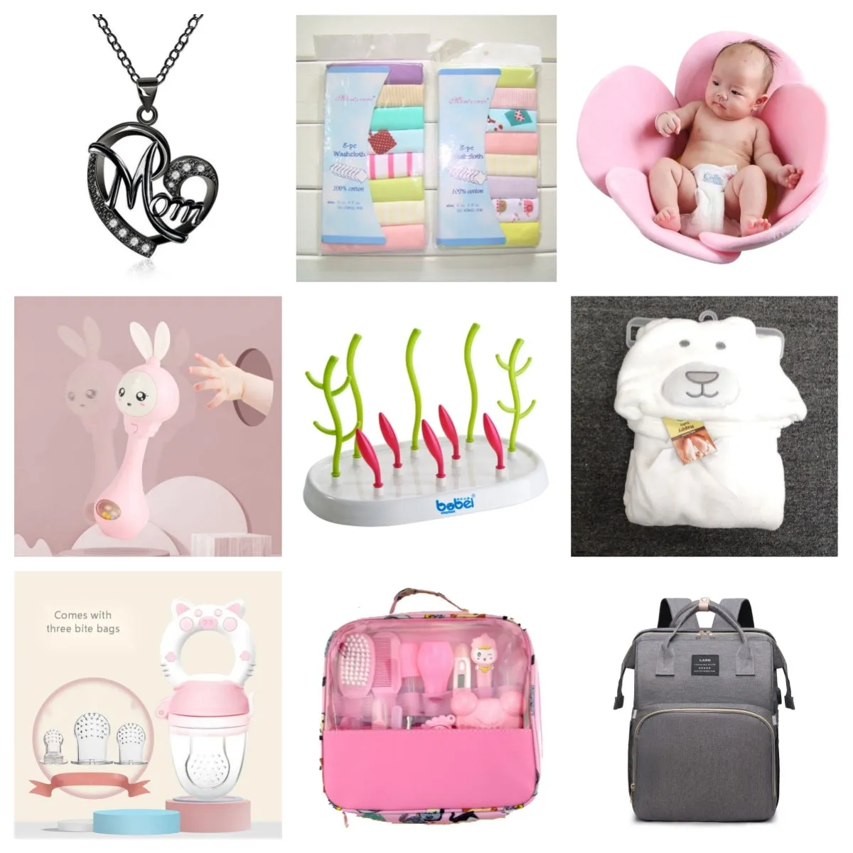 Roadfisher newborn baby care kit with grooming tools and health monitoring devices in blue or pink colour