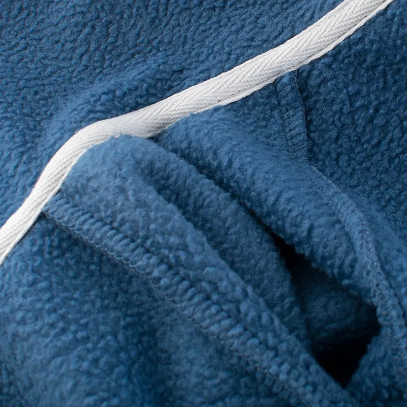 Army Blue children's fleece jacket with front zipper, shown in size for boy aged 1-9 years