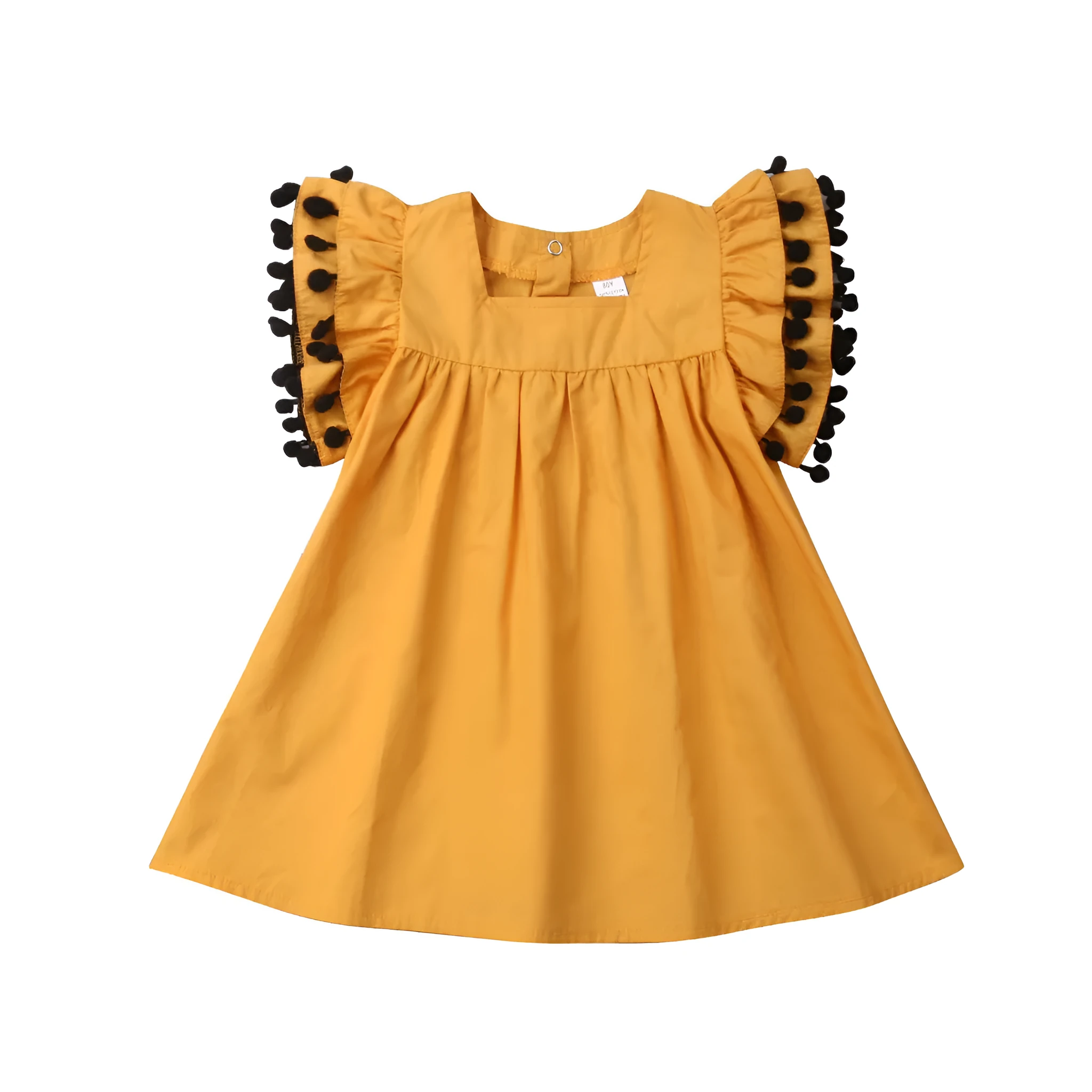 Orange sleeveless summer dress for girls available in sizes 12M through 5T