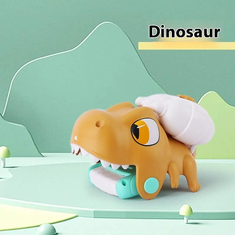 Children's handheld animal water gun toy in clownfish, shark, crocodile or dinosaur design.