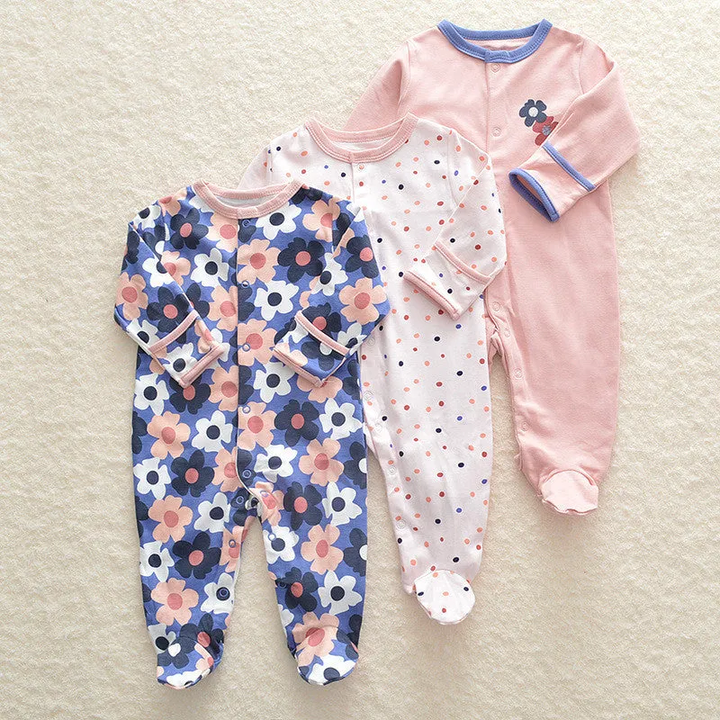 Baby crawling suit onesie in 100% cotton with soft treatment, animal pattern, single-breasted front, suitable for 1-3 year olds