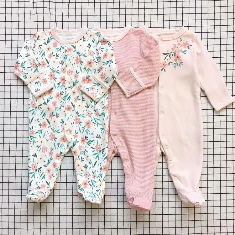 Baby crawling suit onesie in 100% cotton with soft treatment, animal pattern, single-breasted front, suitable for 1-3 year olds