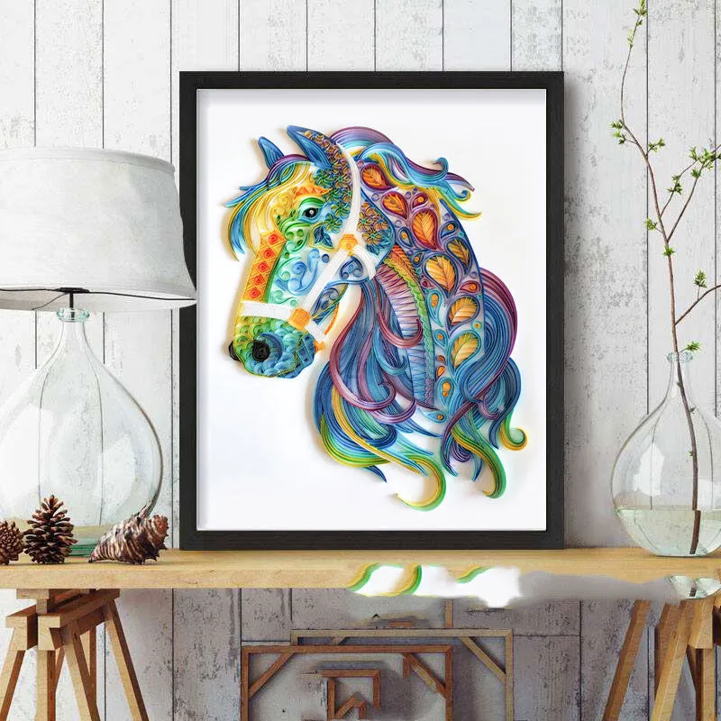 Quilted paper illustration kit with 40cm×50cm paper, awl, tweezers, glue, scissors, and manuscript