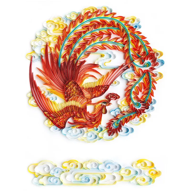 Quilted paper illustration kit with 40cm×50cm paper, awl, tweezers, glue, scissors, and manuscript