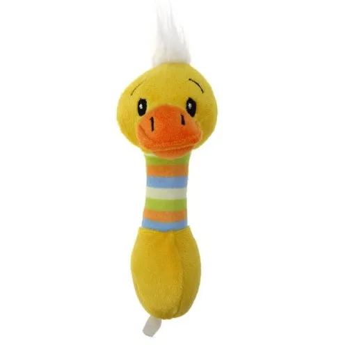Plush squeaker pet toy 18x10x6cm in blue with duck style design for dogs and cats