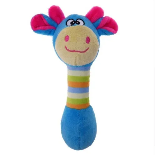 Plush squeaker pet toy 18x10x6cm in blue with duck style design for dogs and cats