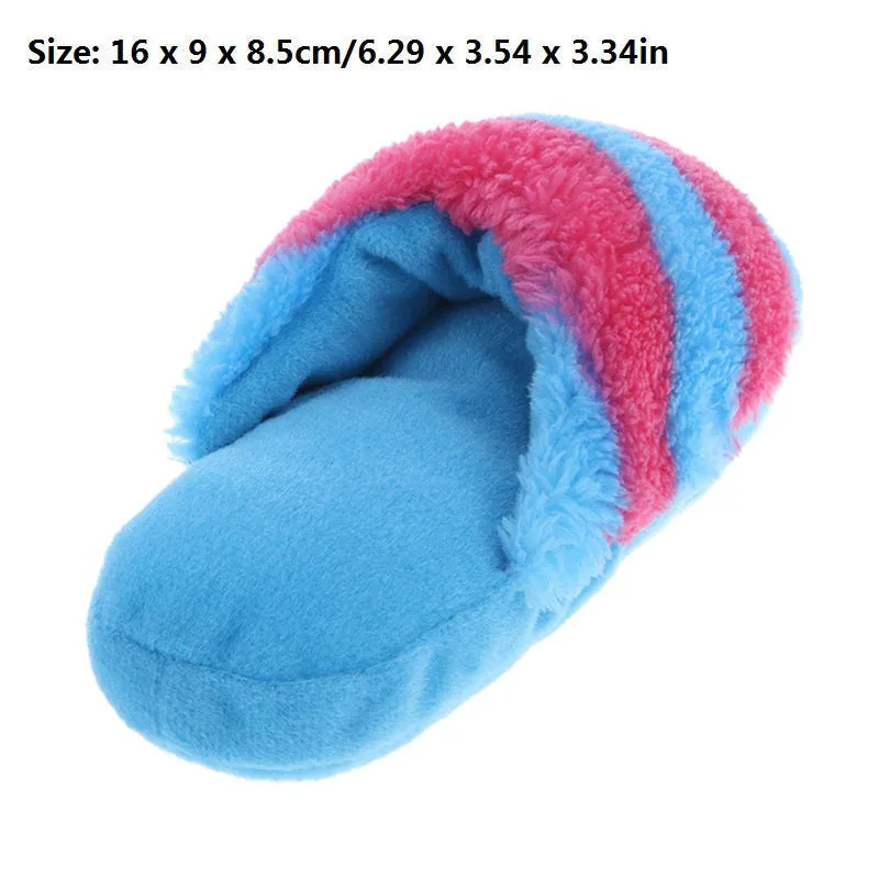 Plush squeaker pet toy 18x10x6cm in blue with duck style design for dogs and cats
