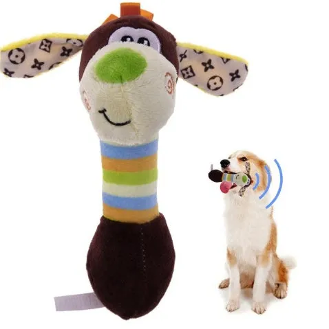 Plush squeaker pet toy 18x10x6cm in blue with duck style design for dogs and cats