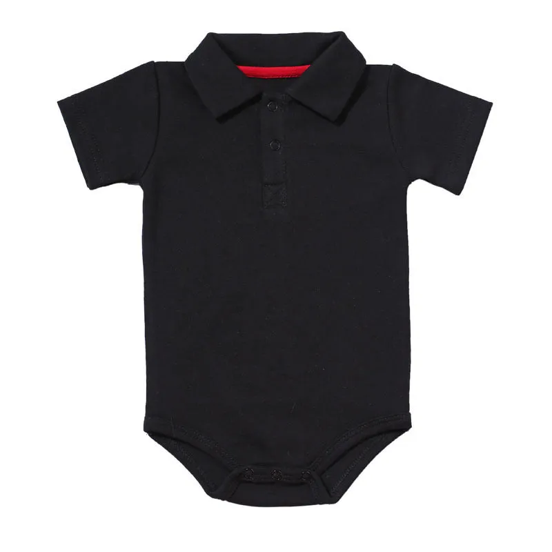 Cotton lapel baby onesie short sleeve concealed button closure 11 colours