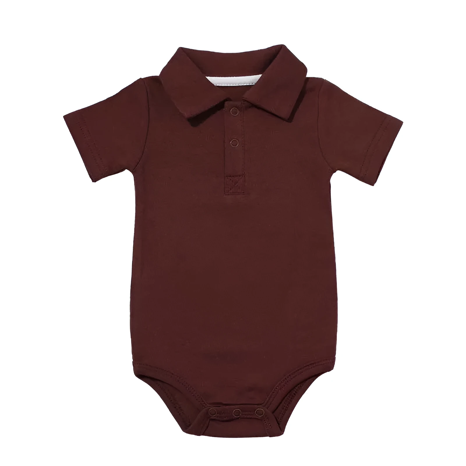 Cotton lapel baby onesie short sleeve concealed button closure 11 colours