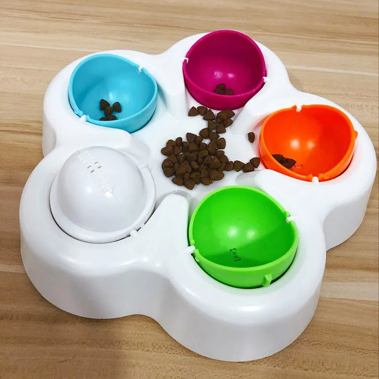 Pet IQ white PP plastic educational toy for dogs, 22cm diameter slow feeding puzzle