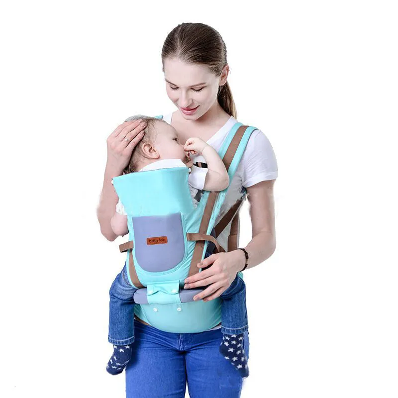 Baby carrier waist stool in pink for toddlers 3 to 36 months, compact 25x25x18cm