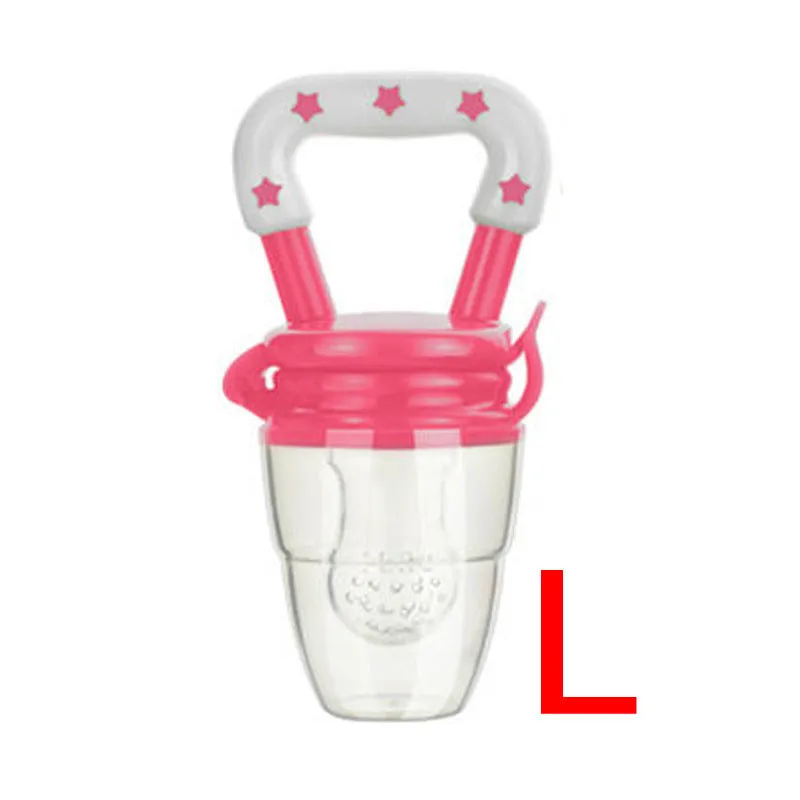 New baby silicone pacifier encapsulated food feeder in size M with blue silicone nipple