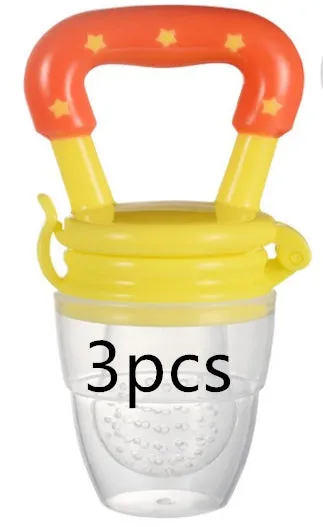 New baby silicone pacifier encapsulated food feeder in size M with blue silicone nipple
