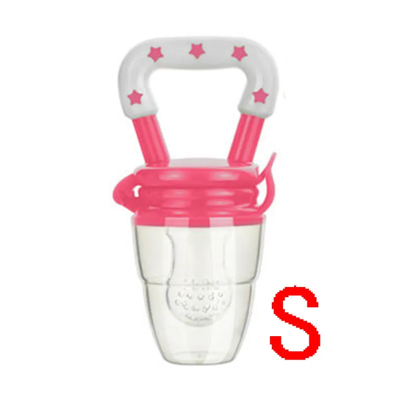 New baby silicone pacifier encapsulated food feeder in size M with blue silicone nipple
