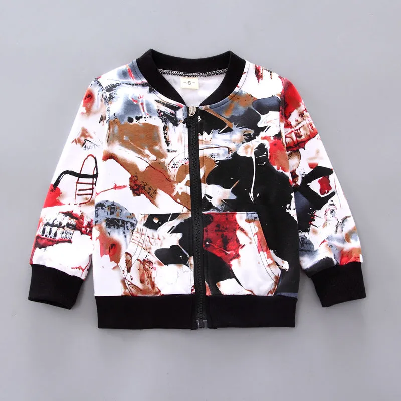 Black Korean-style boys three-piece suit with long sleeves, suitable for height 80-120cm, on child model