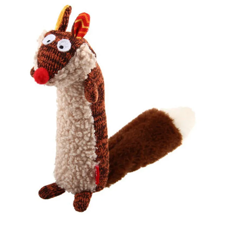 Pet relaxing plush sounding toy in sponge raccoon colour, soft plush fabric with squeaker inside.