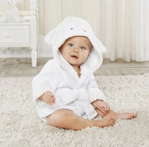 Children's hooded absorbent cotton bathrobe with animal shape, cartoon design, in fox pattern
