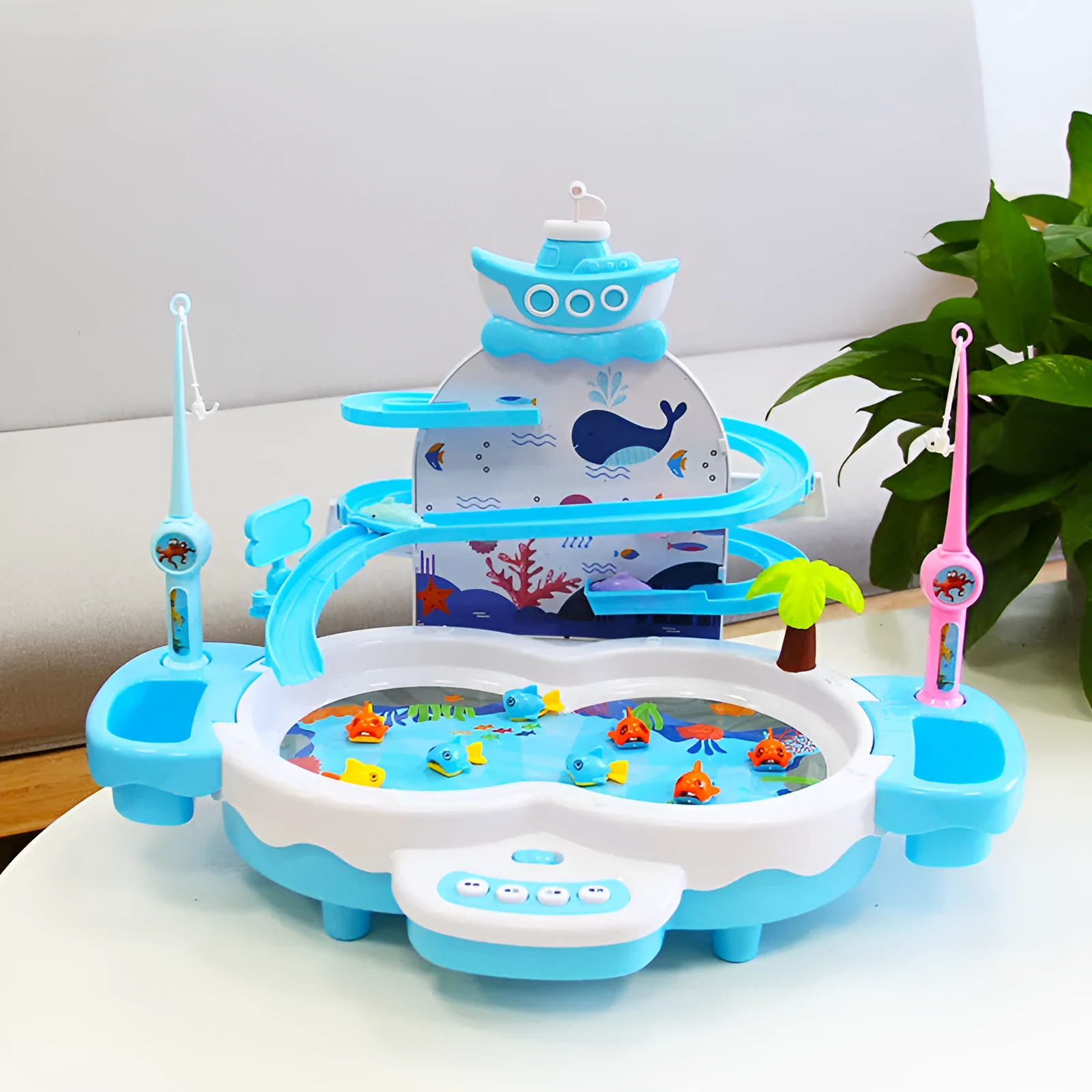 Electric fishing puzzle toy for children blue colour 43.5 cm dimensions