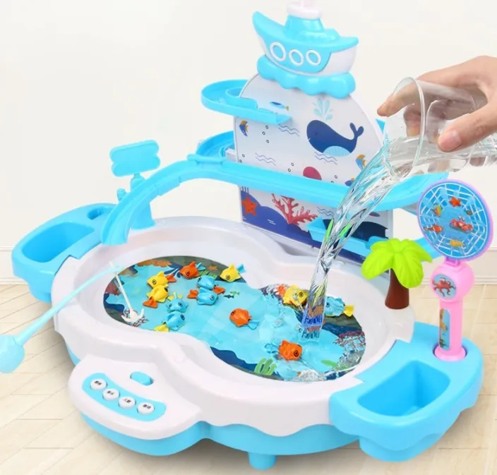 Electric fishing puzzle toy for children blue colour 43.5 cm dimensions