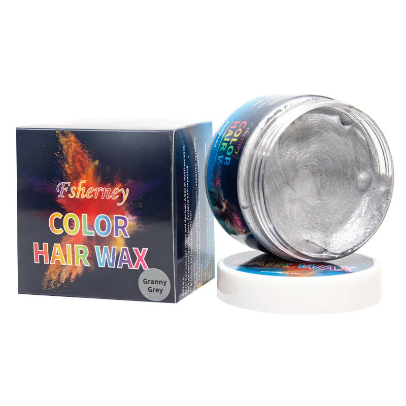 120g tub of strong hold hair styling clay shown in one of nine colour options.