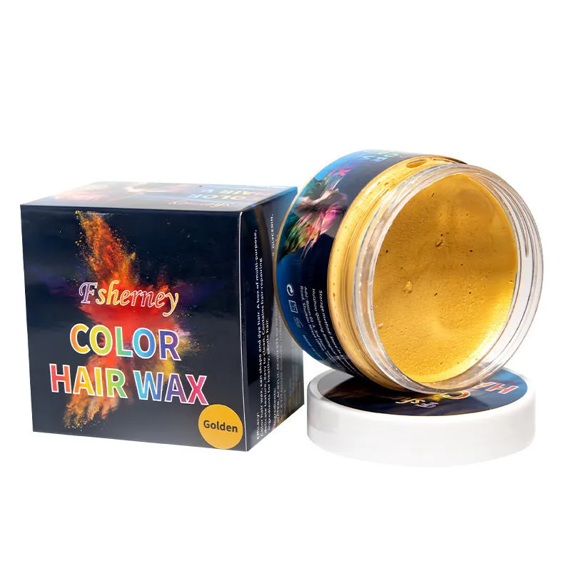120g tub of strong hold hair styling clay shown in one of nine colour options.