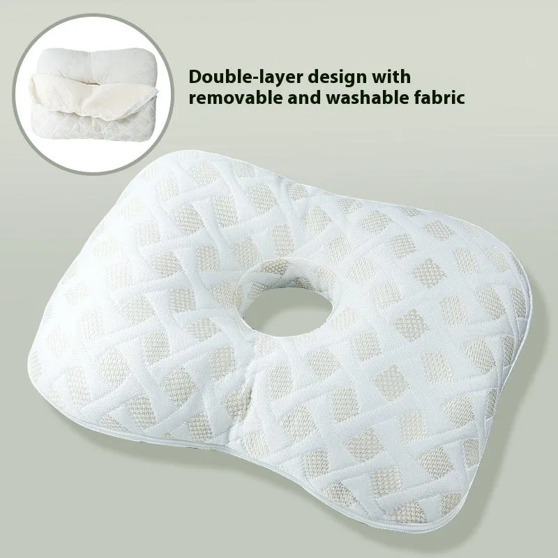 Beauty salon single hole ear pillow in Boer Grey colour on a treatment bed.