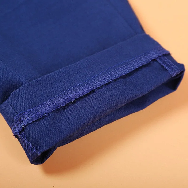 Boys' blue 80% cotton suit set with turtleneck, vest, tie, and trousers