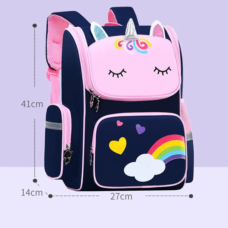 Childrens polyester school bag in blue for primary school students, lightweight and wear-resistant