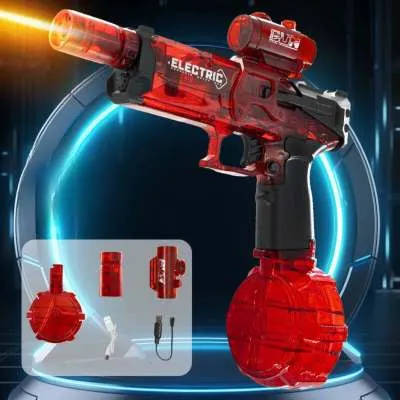 Fire Rat electric water pistol with cool light, automatic spray, black and blue colours, 8-10 metre range