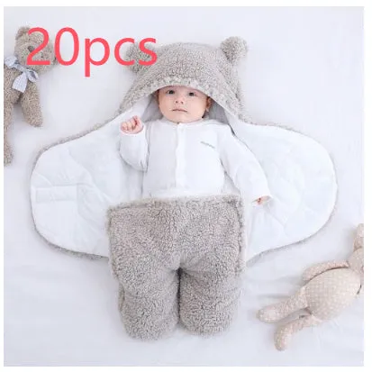 Cotton blend baby quilted sleeping bag wrapper in white plain pattern, 40x62cm size for 3 month old