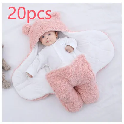 Cotton blend baby quilted sleeping bag wrapper in white plain pattern, 40x62cm size for 3 month old